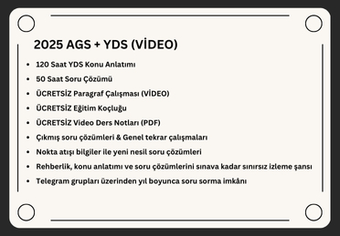 2025 AGS + YDS (VİDEO)