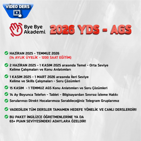 2026 YDS - AGS (VİDEO)